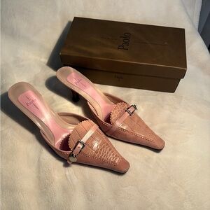 Vintage 2004 Pink Suede Paolo Heels With Original Box